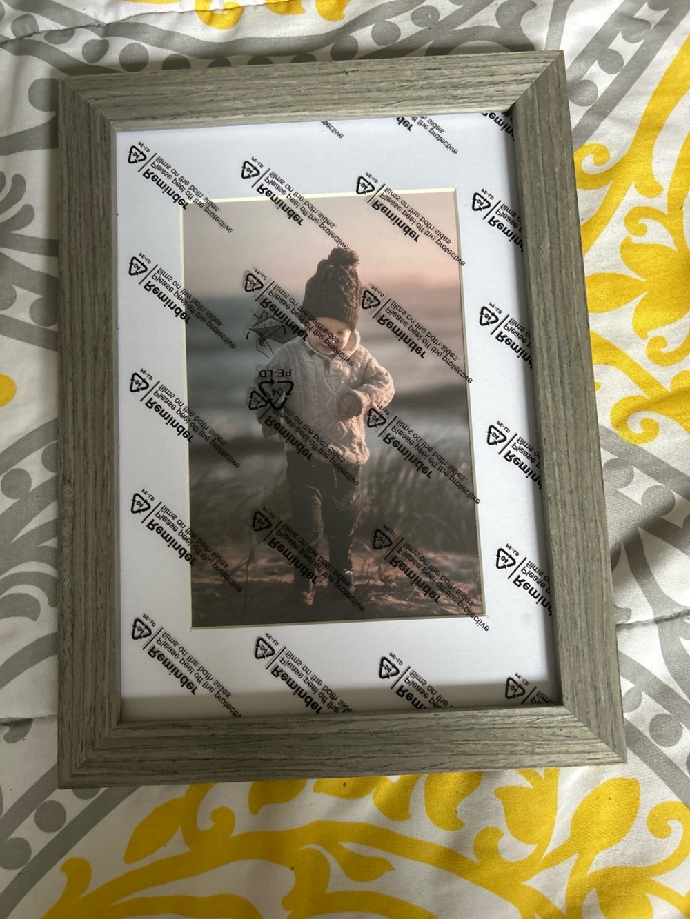 Gray Wood Picture Frame with Mat — New